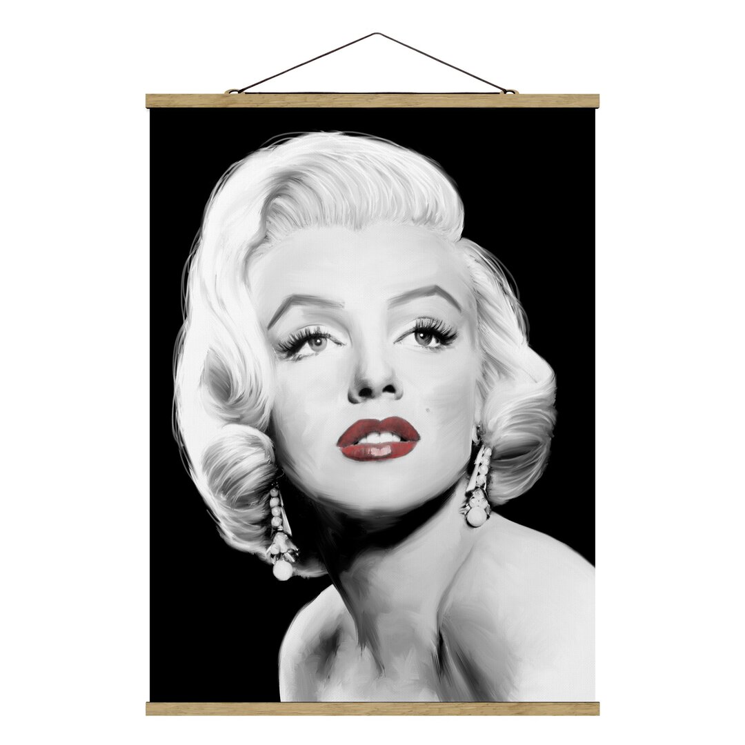 Stoffbild Marilyn mit Ohrschmuck