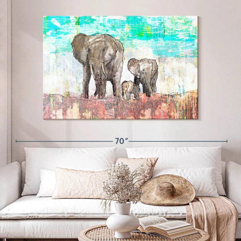 Elephant Family Journey, H 34 po x l 51 po