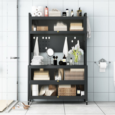 Étagère de rangement en métal gris - poids de 56,88 lb, capacité de charge de 250 kg, roues pivotantes à 360 °, armoire double ouverte pour une économie d'espace dans la cuisine de 17,32 po Largeur, profondeur de 4,04, charge, rangement de la porte