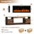 70" Electric Fireplace TV Stand for 80'' TV-Entertainment Center with 36'' Fireplace and Led Light-TV Table with Storage, High Glossy Door, Modern TV Console for Living Room, Crystal Oak Grey-1786538427