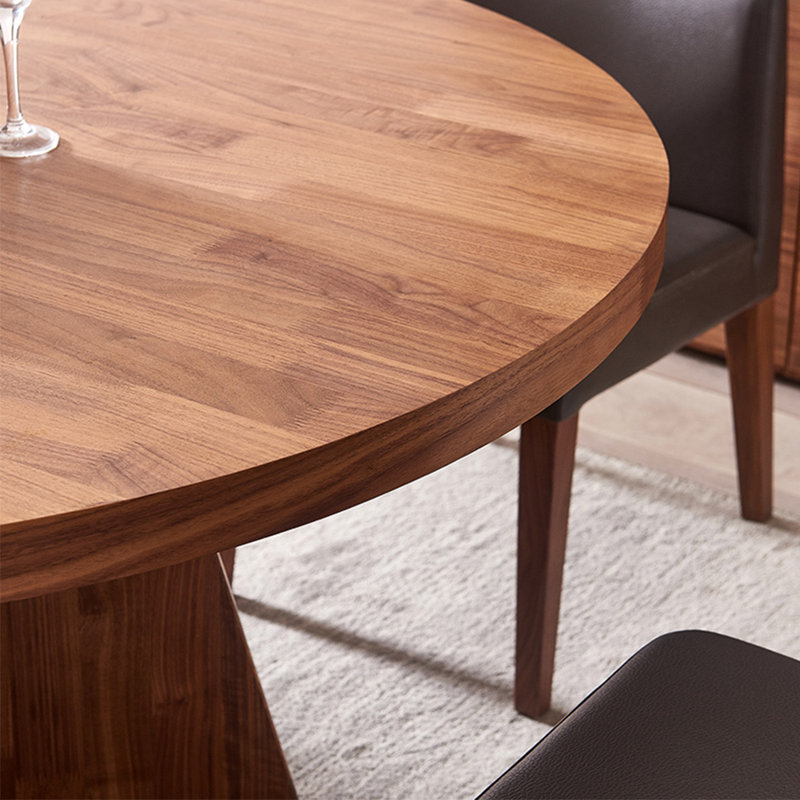 American style solid wood round table, 29.5"H x 51"L x 51"W