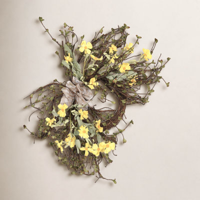 24" Handcrafted Wildflower No Holiday Wreath