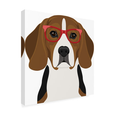 Beagle Wearing Hipster Glasses 2 Modern & Contemporary