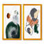 «Dark Green and Orange Abstract Composition», ensemble de 2 peintures sur toiles-1667973404-1667973409