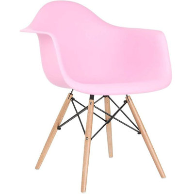 Chaise en plastique Herculaneum avec accoudoirs et pieds en bois