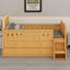 Lit en bois avec lumière DEL, tiroirs de rangement-303926626