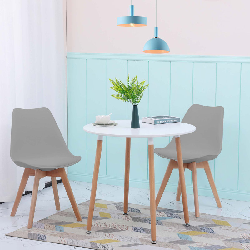 Caulksville 2 - Person Dining Set, Grey, White, 65cm H x 70.5cm L x 80 cm W