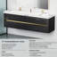 Meuble-lavabo mural 72 po avec lavabo, armoire de rangement flottante avec comptoir en résine de pierre et tiroirs à fermeture en douceur entièrement assemblés