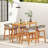 54" X 22" Acacia Wood Counter Height Table With Slatted Tabletop Footrest Crossbar