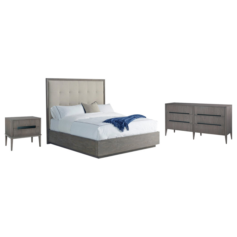 Palmer Upholstered Standard 2 Piece Bedroom Set, Queen, Mink
