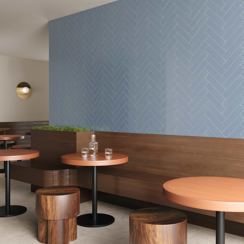 Manchester 3x12 Glossy Ceramic Subway Tile, Dew Blue