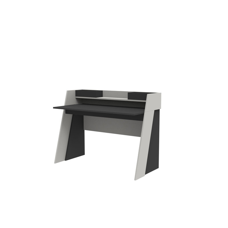 Tracee Geometric Writing Desk, Anthracite/White