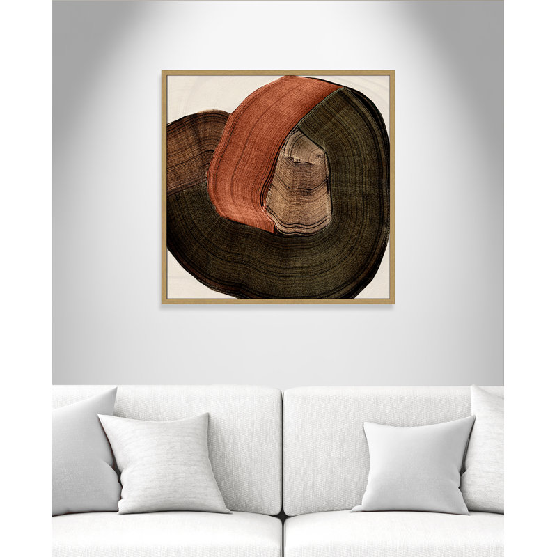 «Folded Earth II» par , Grain de bois naturel, 32'' W x 32'' H, Impression encadrée