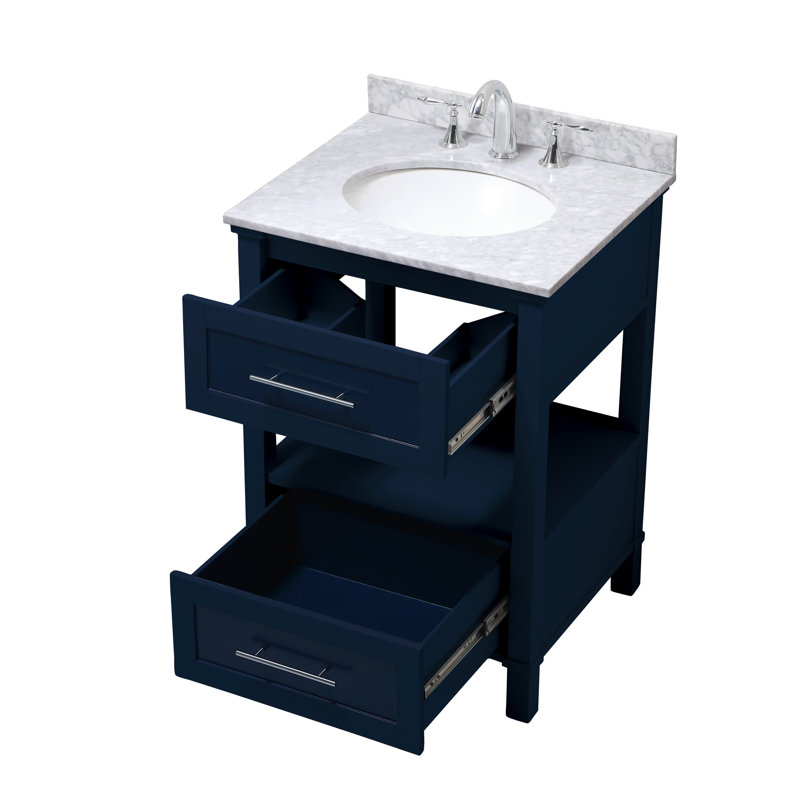 Ensemble de meuble-lavabo simple 25 po Audrit, Bleu