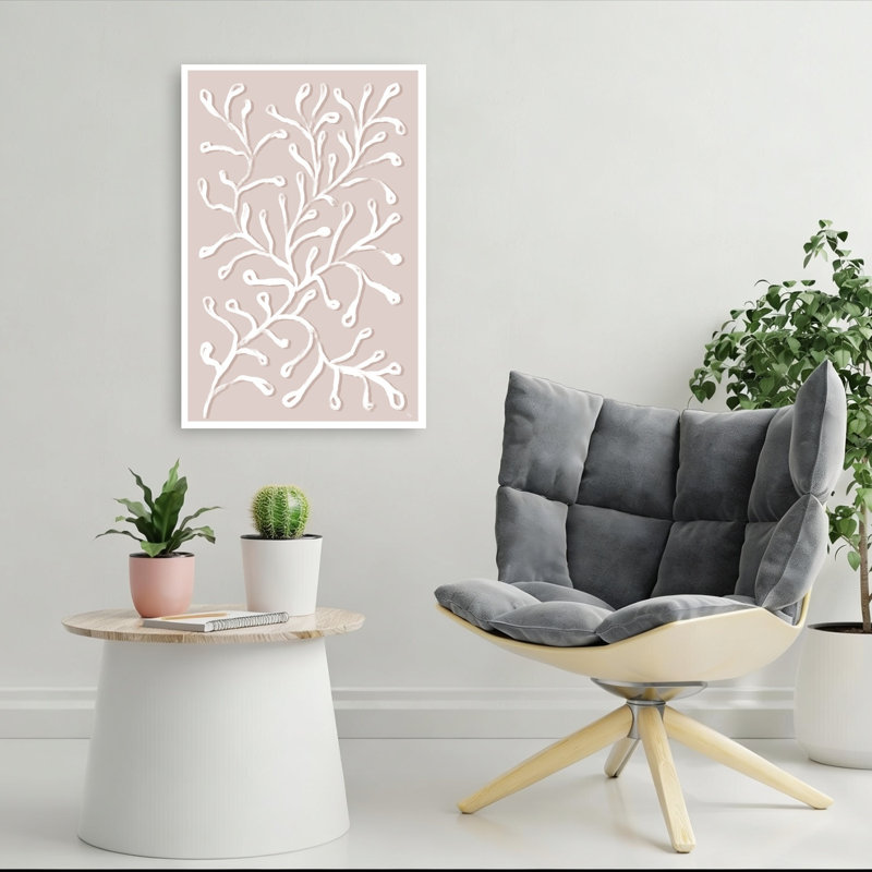 «Delicate Botanical Flow Abstract Contemporary Delicate Plant Landscape», reproduction d'art mural, H 36 po x l 24 po