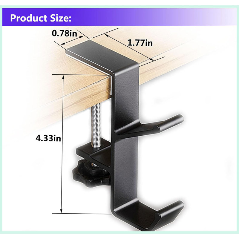 2PCS Desk Hook, Under Desk Handbag Hanger Purse Hook