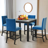Ebeling 4 - Person Faux Marble Top Four Leg Dining Set