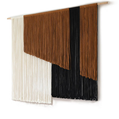 Macrame Wall Hanging Dip Dyed Fiber Macrame Wall Decor Boho Cord Living Room Wall Art 57" Wx43" L