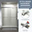 56 à 60 po X P 72 po H Double porte de douche coulissante semi-sans cadre H, porte de salle de bain en nickel brossé avec verre trempé 1/4 "pour douche à l'italienne | Idée cadeau-124319200