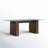 Koenig Rectangular Glass Top with Solid Wood Base Dining Table