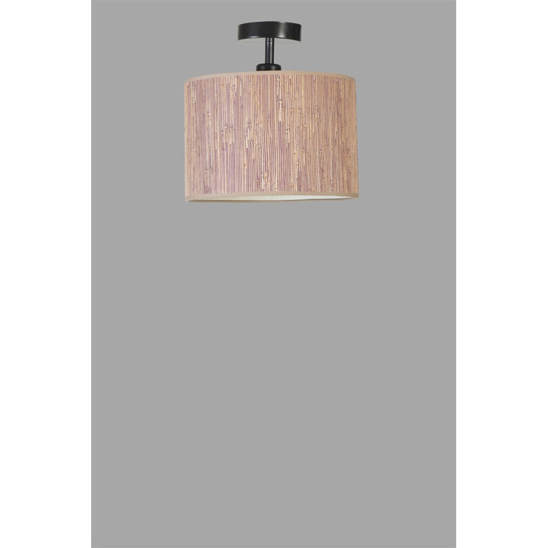 Lustre élégant en métal avec capuchon en bambou, 11,8 po de diamètre x 11,8 po de hauteur | Douille E27, 40 W maximum | Design élégant brun et noir | Parfait pour les salles à manger, les espaces de vie et les décors modernes | Certifié IP20