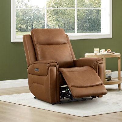 Genuine Leather  Zero Gravity Power Recliner With Adjustable Headrest