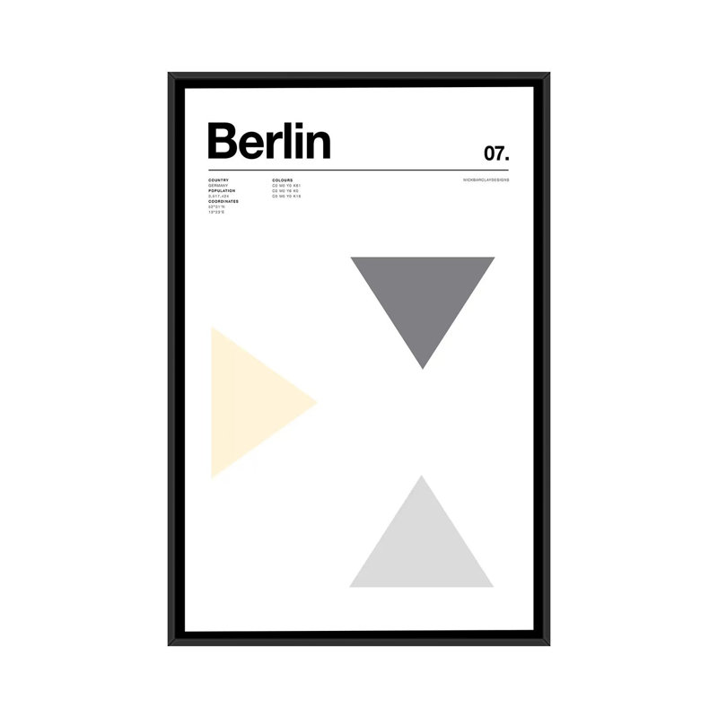 " Berlin " by Nick Barclay, 26" H x 18" W x 1.5" D, Black Framed Canvas, No Mat