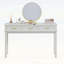 Bureau de coiffeuse blanc crème avec 3 tiroirs, coiffeuse polyvalente moderne pour le maquillage ou l'écriture, sans miroir inclus