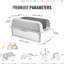 Odeur - bac à litière pour chat profond de 6 po avec marchepied filtrant, plastique gris, grande capacité, facile à entretenir