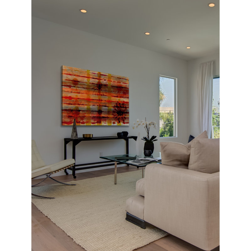 « orange floral burst » par parvez taj,, reproduction d’art sur toile tendue, 40 po x 60 po