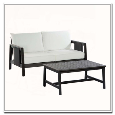 Ensemble de canapé 2 pièces avec causeuse d'extérieur et table basse
