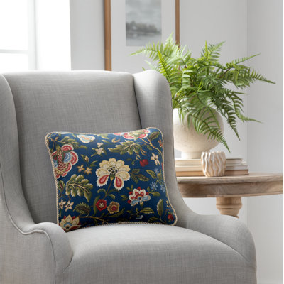 Regency Floral Cotton Throw Pillow
