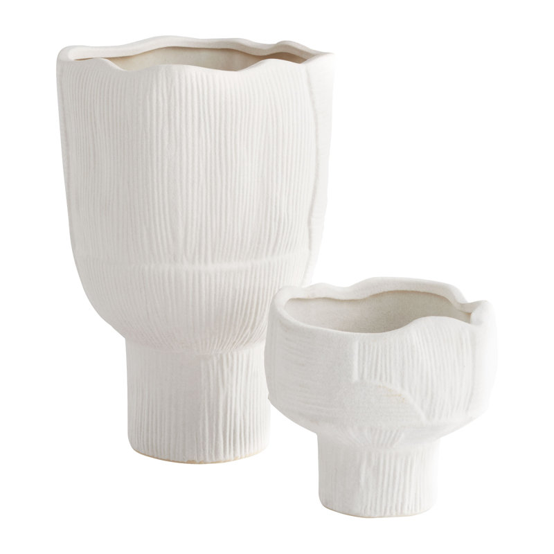 Astreae Handmade Ceramic / Porcelain Table Vase, 6.75" H x 7.25" W x 7.25" D