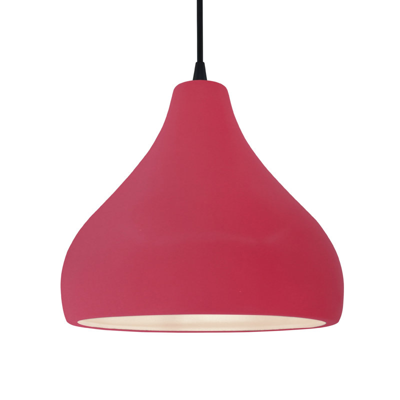 Luminaire suspendu à 1 lumière Meydan, H 9,5 po x l 13,5 po x P 13,5 po, Cerise, Noir mat