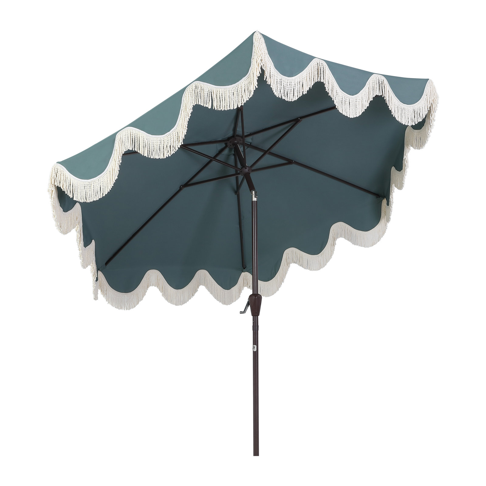 Teretha 9' Market Umbrella, Green, Dark Brown