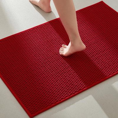 Bathroom Rugs Non Slip Washable, Super Absorbent Thin Bath Mat Small Quick Dry Low Pile Bathroom Rug, Beige 24"x47"