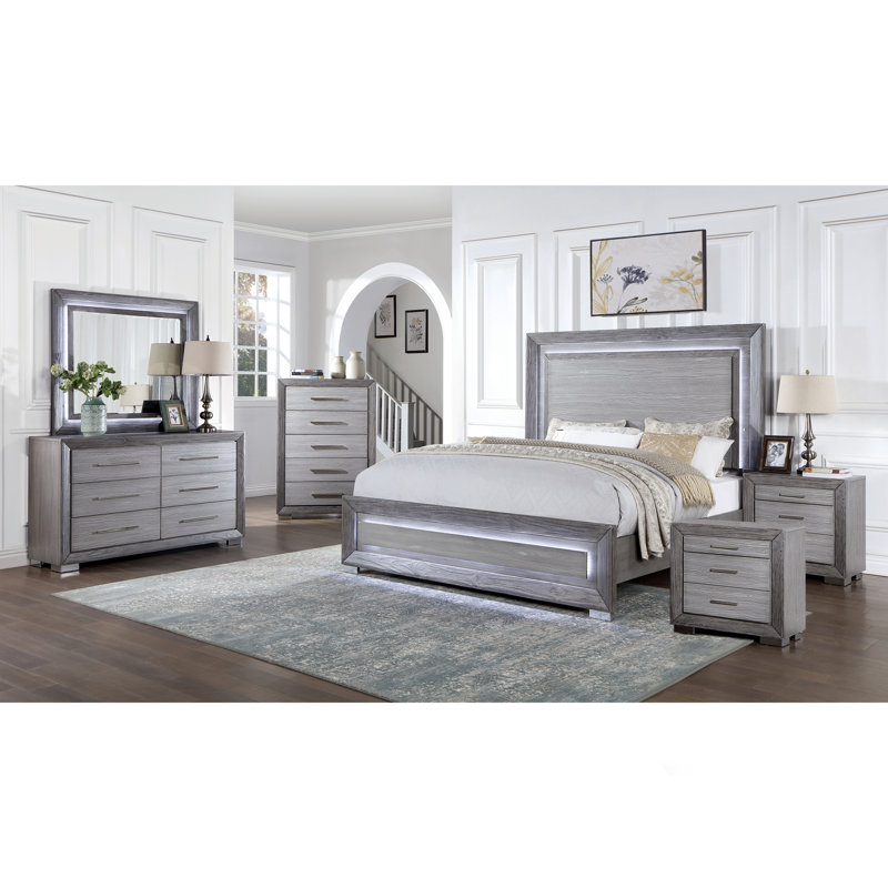 Ensemble de chambre à coucher 6 pièces Yanil, California King