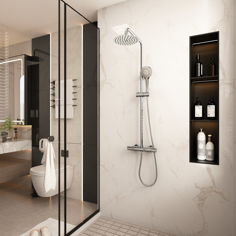 Robinet de douche avec valve brute, Chrome