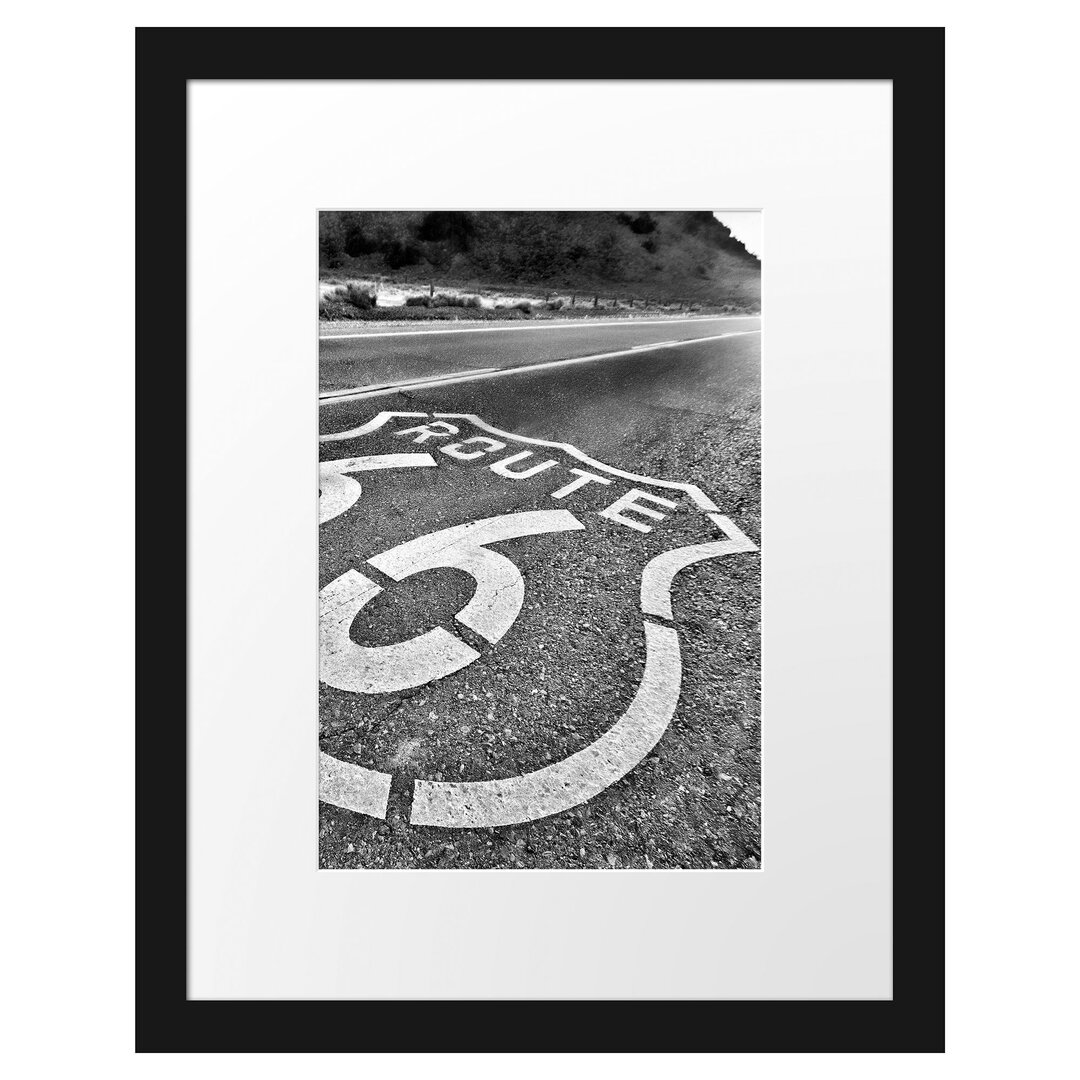 Gerahmtes Poster Autobahn-Route 66