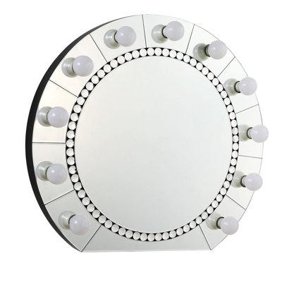Farai Glam Mirrored & Faux Crystal Diamonds Wall Décor Mirror