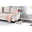 Table d'appoint en verre avec plateau en acrylique pour le salon - Table d'appoint moderne, verre trempé de 5 mm, montage facile, plateau verrouillable en forme de C, style carré pour chambre et balcon, facile à nettoyer, design mobile