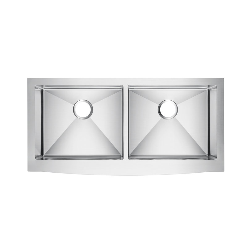 Dominic 42'' L Double Bowl Stainless Steel Kitchen Sink
