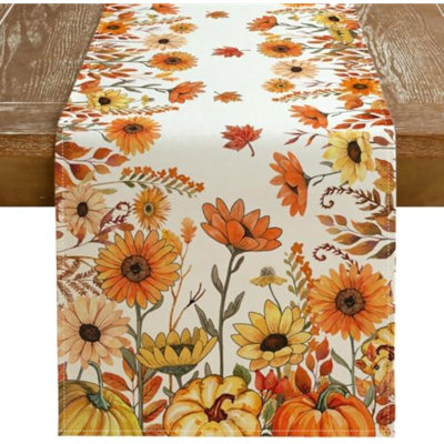 Chemin de table Fall Pumpkins and Sunflowers