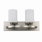 Barre d'éclairage de salle de bain en nickel brossé à 2 lumières à intensité variable Moonlight