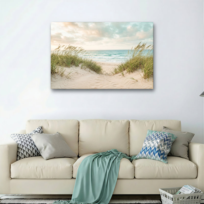«Beach Scene», reproduction d'art sur toile, ensemble de 1, H 20 po x l 30 po, Toile tendue
