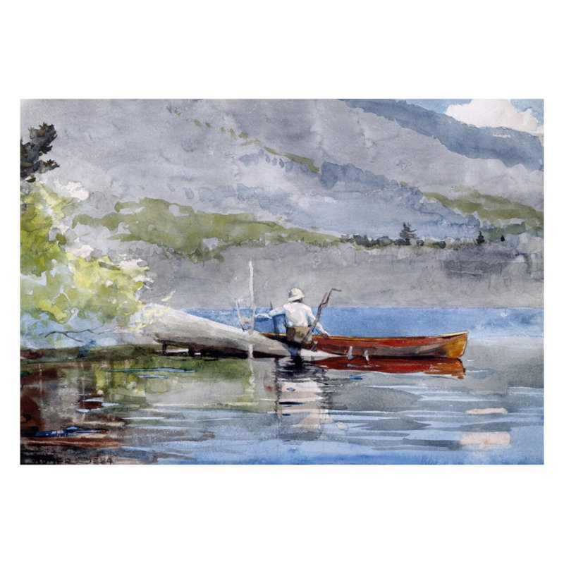 «The Red Canoe» par Winslow Homer - estampe numérique, H 22 po x l 28 po