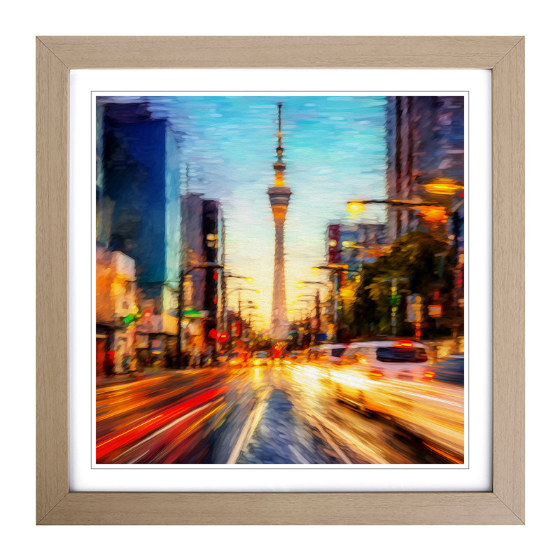 City Of Tokyo Impressionism - Framed Print, Oak