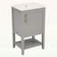 Meuble-lavabo de 20 pouces avec lavabo, armoire et support de rangement et tablette-1849783317