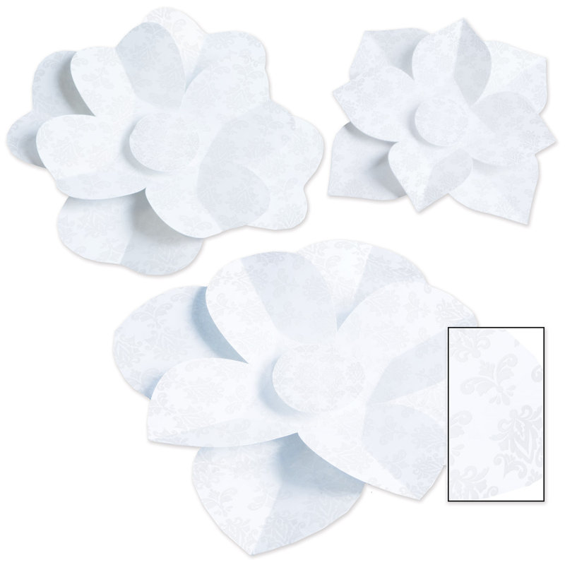 Ensemble de sculpture 3 pièces fleur de papier Gabaldon