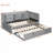 Twin Size Upholstered Daybed with Trundle, Storage Shelves, USB & Outlet-780252133
